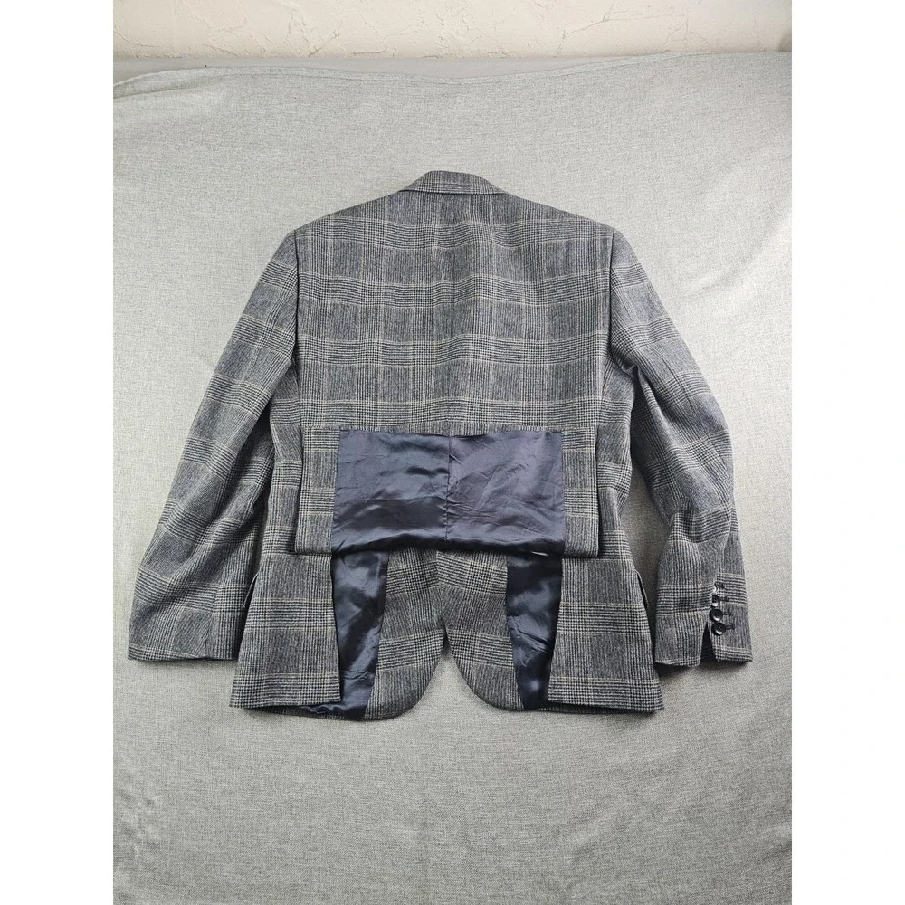 Charles Thyrwitt Blazer Mens 38 S Glen Plaid Moon British Cloth Wool Blend Slim